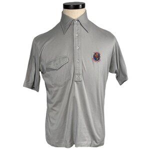 Vintage 80s Pickering Polo Shirt L 100% Lisle Cotton Gray
